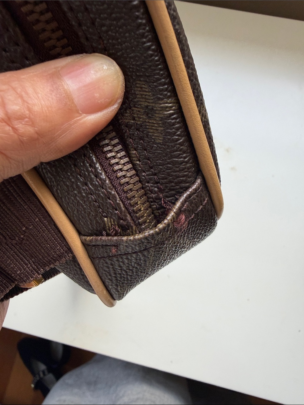 Monogram Canvas Crossbody Belt Bag in Brown & Tan - Picture 6 of 6
